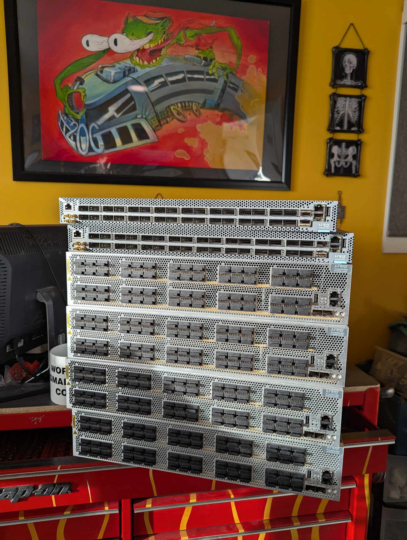 Equipment waiting to be racked